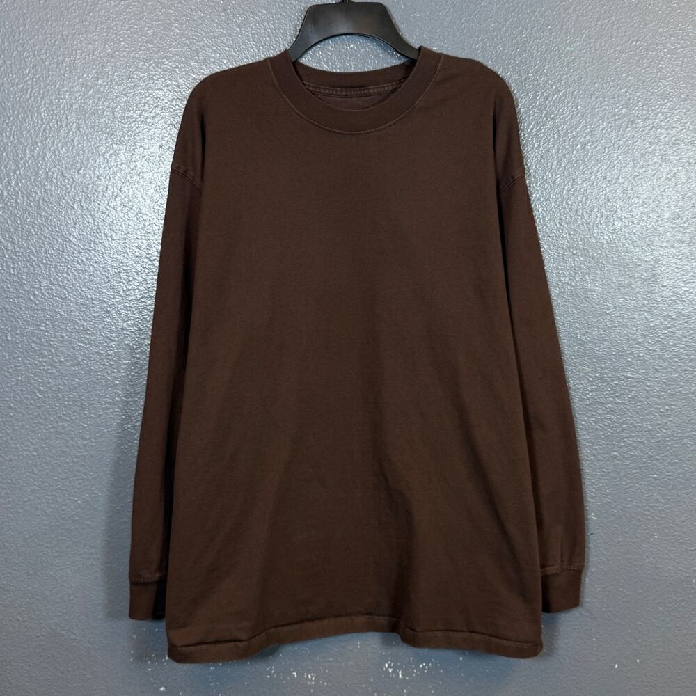 Skims L men's burgundy crew neck long sleeve t-shirt sweatshirt cotton